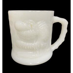 VINTAGE B.C. COMIC GROG MILK GLASS EMBOSSED MUG JOHNNY HART NICE MINT RARE